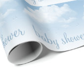 Fluffy Clouds Raindrops Baby shower Cadeaupapier (Rol Hoek)