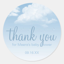 Fluffy Clouds Raindrops Hartelijk dank Ronde Sticker
