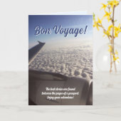 Fluffy Clouds Reizen Bon Voyage Kaart (Gele Bloem)