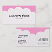 Fluffy Clouds - Roze Visitekaartje (Voorkant / Achterkant)