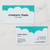 Fluffy Clouds - Turquoise Visitekaartje (Voorkant / Achterkant)