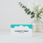 Fluffy Clouds - Turquoise Visitekaartje (Staand voorkant)