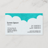 Fluffy Clouds - Turquoise Visitekaartje (Achterkant)