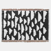 Fluffy Clouds - wit op zwart Deken (Voorkant)