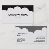 Fluffy Clouds - Zwart voorzijde met donkergrijze a Visitekaartje (Voorkant / Achterkant)