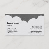 Fluffy Clouds - Zwart voorzijde met donkergrijze a Visitekaartje (Achterkant)