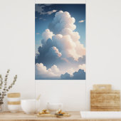 Fluffy Cloudscape mooi Poster (Keuken)
