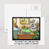 Fluffy Cohen Adv @Claw Grappige Kat & Advocaat Briefkaart (Voorkant / Achterkant)