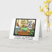 Fluffy Cohen Adv @Claw Grappige Kat & Advocaat Kaart (Gele Bloem)