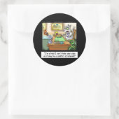 Fluffy Cohen Adv @Claw Grappige Kat & Advocaat Ronde Sticker (Tas)