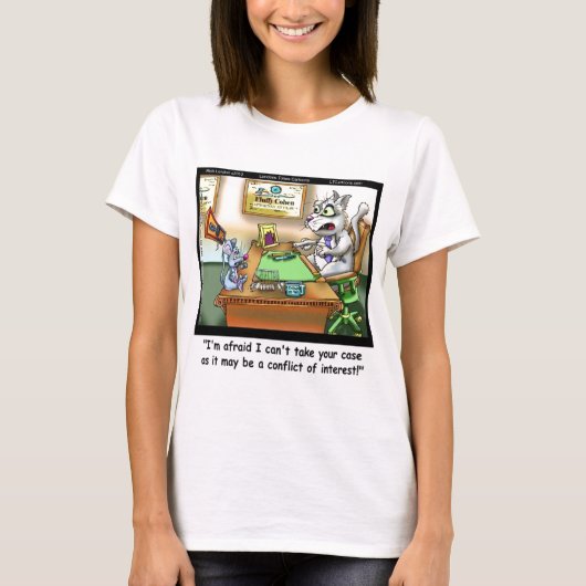 Fluffy Cohen Adv @Claw Grappige Kat & Advocaat T-shirt (Voorkant)