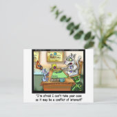 Fluffy Cohen Atty @Claw Funny Cat & Lawyer Briefkaart (Staand voorkant)