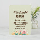 Fluffy Corgi Dog Puppy Verjaardag Retro Leuke teke Kaart (Staand voorkant)