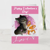 Fluffy Cuddles - Kaart van Valentijns (Voorkant)