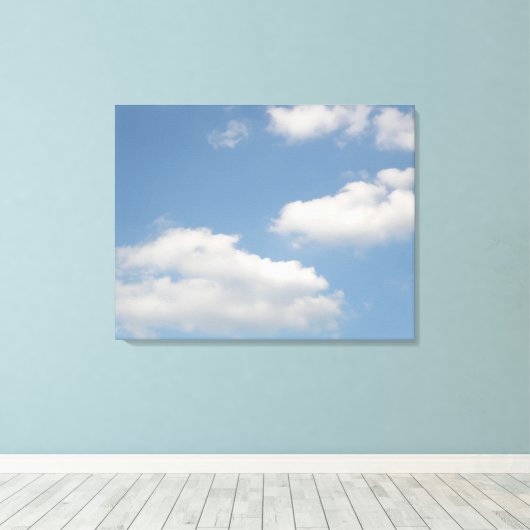 Fluffy Cumulus Wolken Canvas Print (Insitu (Houten vloer))