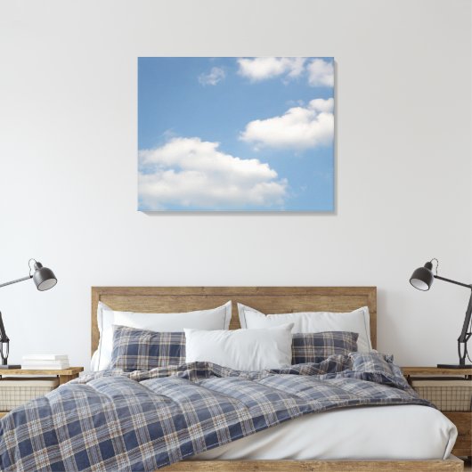 Fluffy Cumulus Wolken Canvas Print (Insitu (Slaapkamer))
