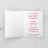 Fluffy Cute Blue Monster Birthday Invitation (Binnen)