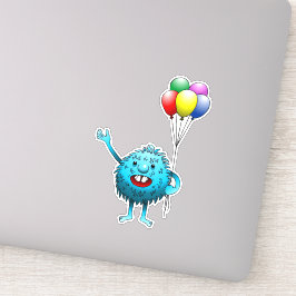 Fluffy & Cute met ballonnen Vinyl Sticker