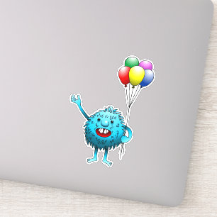 Fluffy & Cute met ballonnen Vinyl Sticker