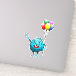 fluffy & Cute met ballonnen vinylsticker Sticker