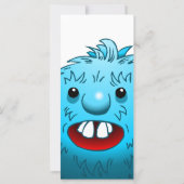 Fluffy Cute Monster Birthday Invitation (Achterkant)