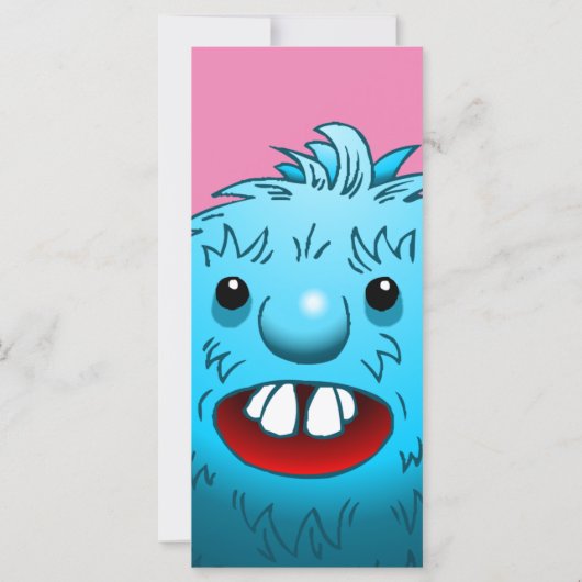 Fluffy Cute Monster Birthday Invitation (Achterkant)