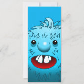 Fluffy Cute Monster Birthday Invitation (Achterkant)