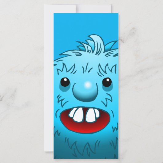 Fluffy Cute Monster Birthday Invitation (Achterkant)