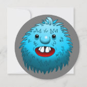 Fluffy Cute Monster Birthday Invitation Kaart (Achterkant)