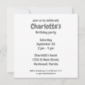 Fluffy Cute Monster Birthday Invitation Kaart (Achterkant)