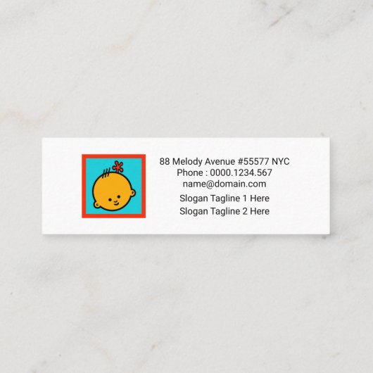 Fluffy Cute Teddy Bear BabysitService Mini Visitekaartje (Achterkant)