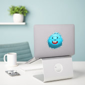 Fluffy & Cute Vinyl Sticker (Laptop op bureau)