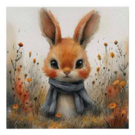 Fluffy Delight: Een Beetje Whimsy Konijn Perfect Poster