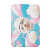 Fluffy Dog met Wit Pet Badmat (Voorkant Verticaal)