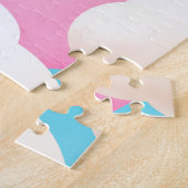 Fluffy Dog met Wit Pet Legpuzzel (Zijkant)