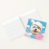 Fluffy Dog met Wit Pet Notitieboek (Binnen)