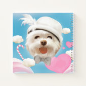 Fluffy Dog met Wit Pet Notitieboek (Achterkant)