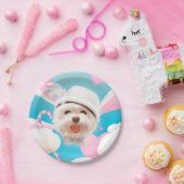 Fluffy Dog met Wit Pet Papieren Bordje (Feest)