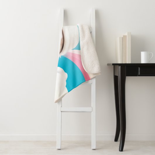 Fluffy Dog met Wit Pet Sherpa Deken (In situ)