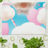 Fluffy Dog met Wit Pet Theedoek (Gevouwen)