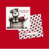 Fluffy Dog Valentine Card for Kids Notitiekaartje