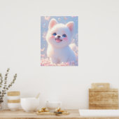 Fluffy Dog Whimsical Dream Poster (Keuken)