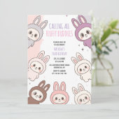 Fluffy Dolls Pastel Bunny Thema Verjaardag Kaart (Staand voorkant)