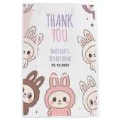 Fluffy Dolls Pastel Bunny Thema Verjaardag Medium Cadeauzakje (Voorkant)