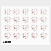 Fluffy Dolls Pastel Bunny Thema Verjaardag Ronde Sticker (Vel)
