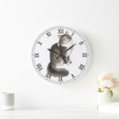 Fluffy Duffy Cat Wall Clock Grote Klok (Huis)