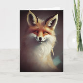 Fluffy Fantasy Red Fox Waterverf Kaart (Voorkant)