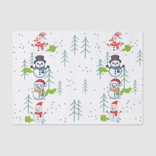 Fluffy Farts Grappige Sneeuwman Tissuepapier (Voorkant)