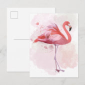 Fluffy Flamingo Briefkaart (Voorkant / Achterkant)