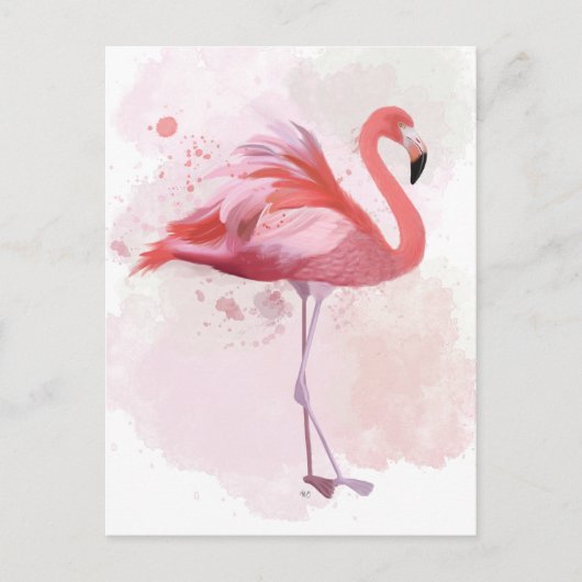 Fluffy Flamingo Briefkaart (Voorkant)
